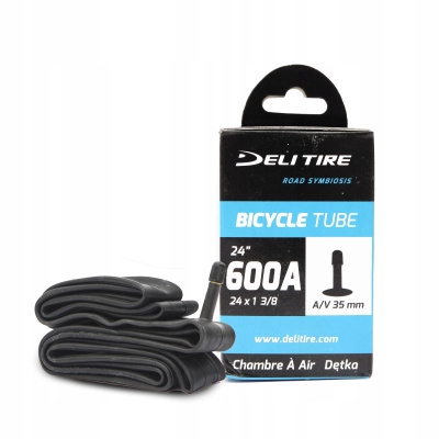 Dętka 24x1-3/8 DELI TIRE (37-540) AV, do wózków inwalidzkich, rowerów retro