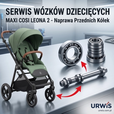 Naprawa kółek przednich Maxi Cosi LEONA 2 - montaż łożysk i osi skręcanej - 2x kółko przednie Naprawa kółek przednich Maxi Cosi LEONA 2 - montaż łożysk i osi skręcanej - 2x kółko przednie