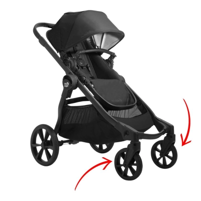 Wymiana kółek na nowe w wózku Baby Jogger City Premier- montaż polskich kółek w widełkach klienta - 2szt
