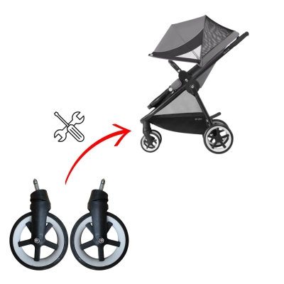 Naprawa przednich kółek Cybex Iris M - montaż łożysk i osi skręcanej - 2 kółka przednie z wysyłkami