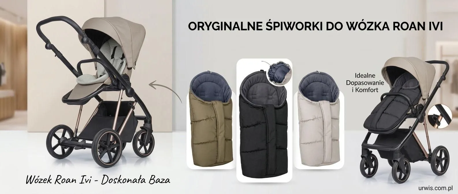 Oryginalne śpiworki do wózka Roan Ivi