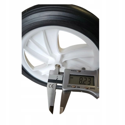 Kółko do wózka lalkowego TAKO, BIAŁE, 16,5cm (165mm), na oś 8mm - 1szt