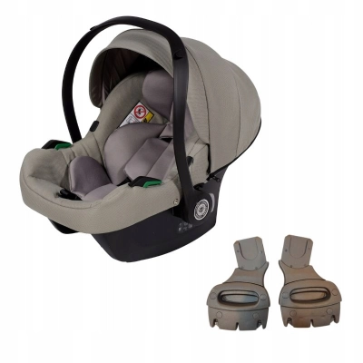 Junama Cosmo iSize - fotelik samochodowy 0+ (0-13kg) + adaptery | KHAKI
