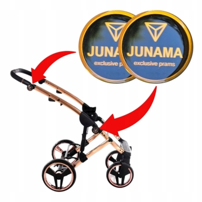 Naklejki na STELAŻ JUNAMA, emblematy MIEDZIANE śr. 4cm - kpl 2 sztuki