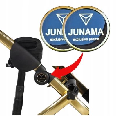 Naklejki na STELAŻ JUNAMA, emblematy ZŁOTE śr. 4cm - kpl 2 sztuki