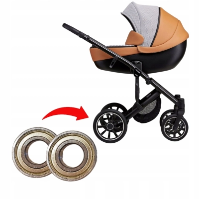 ZESTAW Naprawczy Kół Tylnych w ANEX SPORT Łożyska do Wózka Dziecięcego x2