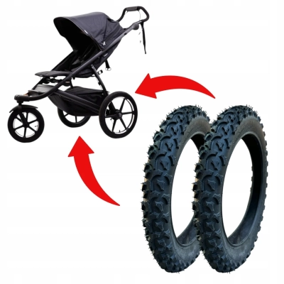 2x Opony CZESKIE do wózka Thule 16 cali 16" TERENOWE Wysoki Gruby Bieżnik