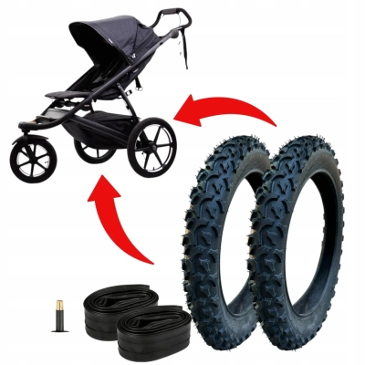 2x Opony i Dętki CZESKIE do wózka Thule 16" 16 cali TERENOWE Wysoki Bieżnik