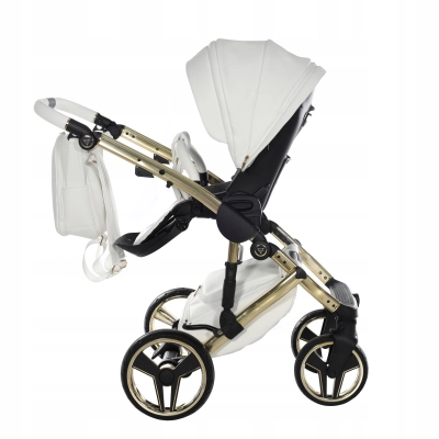 JUNAMA HAND CRAFT WÓZEK DZIECIĘCY 2W1 Z AKCESORIAMI - KOLOR 08 white/gold