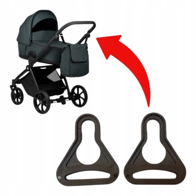 Uchwyty torby do wózka TUTIS MIO 3+ (2 szt.) CZARNE – zaczep, zawieszka