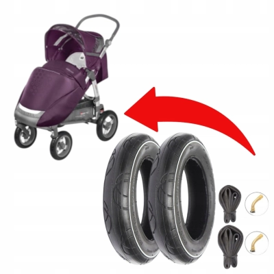 2x Opona 12 cali z białą linią + dętka gięty wentyl do Espiro Enzo Evo
