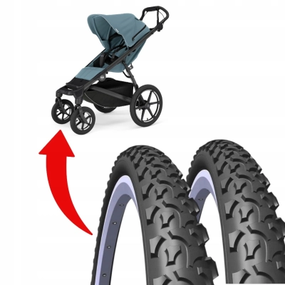 2x Opona do wózka Thule Urban Glide | 12" terenowa, czeska, wzmocniona