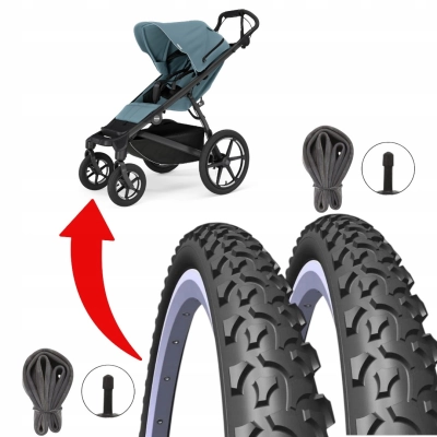 Komplet 2 opony 12 cali + 2 dętki | Thule Urban Glide | terenowe, czeskie