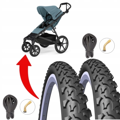 Thule Urban Glide zestaw: 2 opony terenowe 12" + 2 dętki gięty wentyl